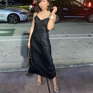 Pure Silk Backless Maxi Slip Dress